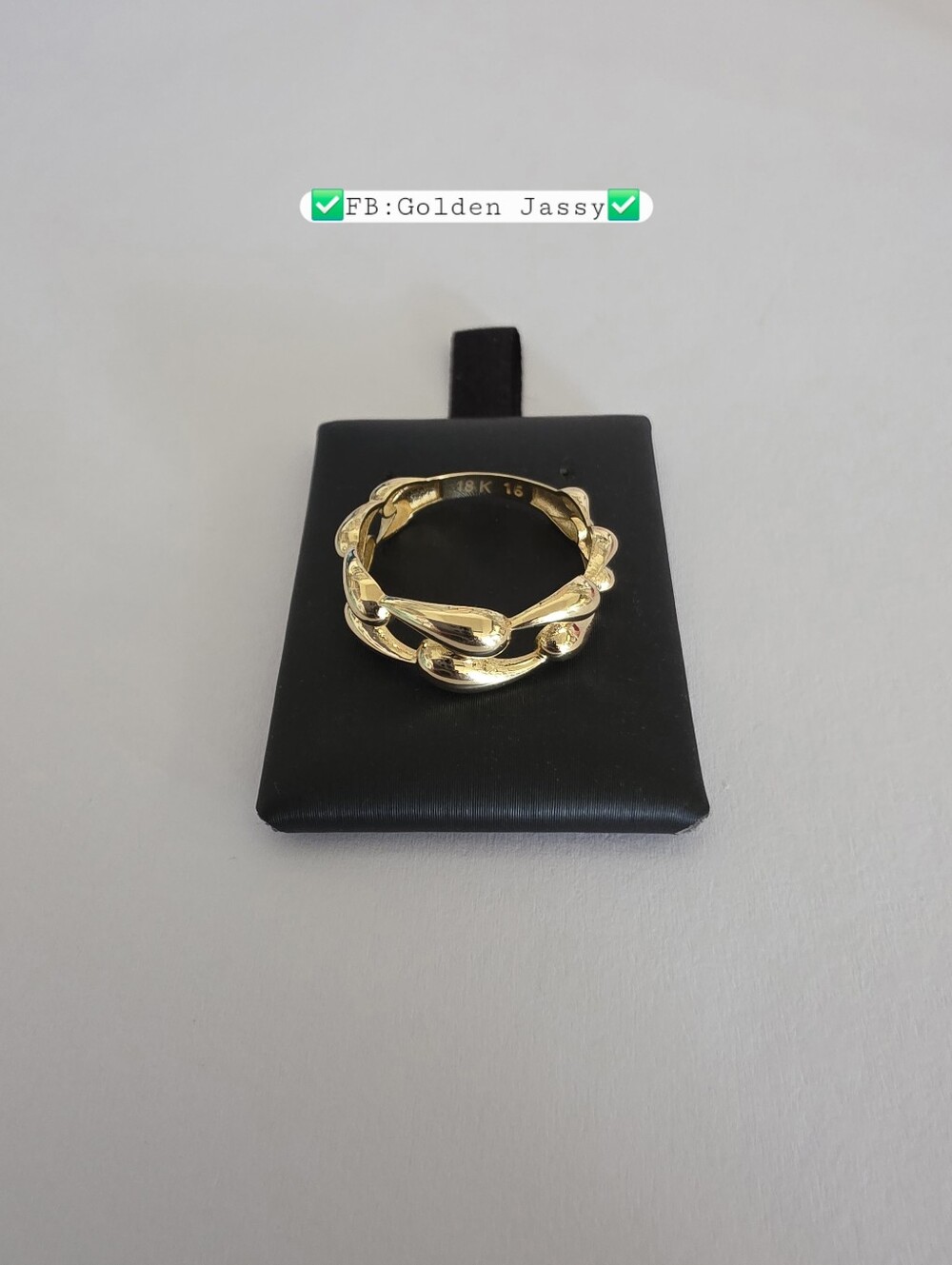 18K Real Gold Ring 7.5